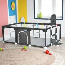 Палатка - манеж MR 1338-G Bambi, баскетбольное кольцо, футбольные ворота, серая